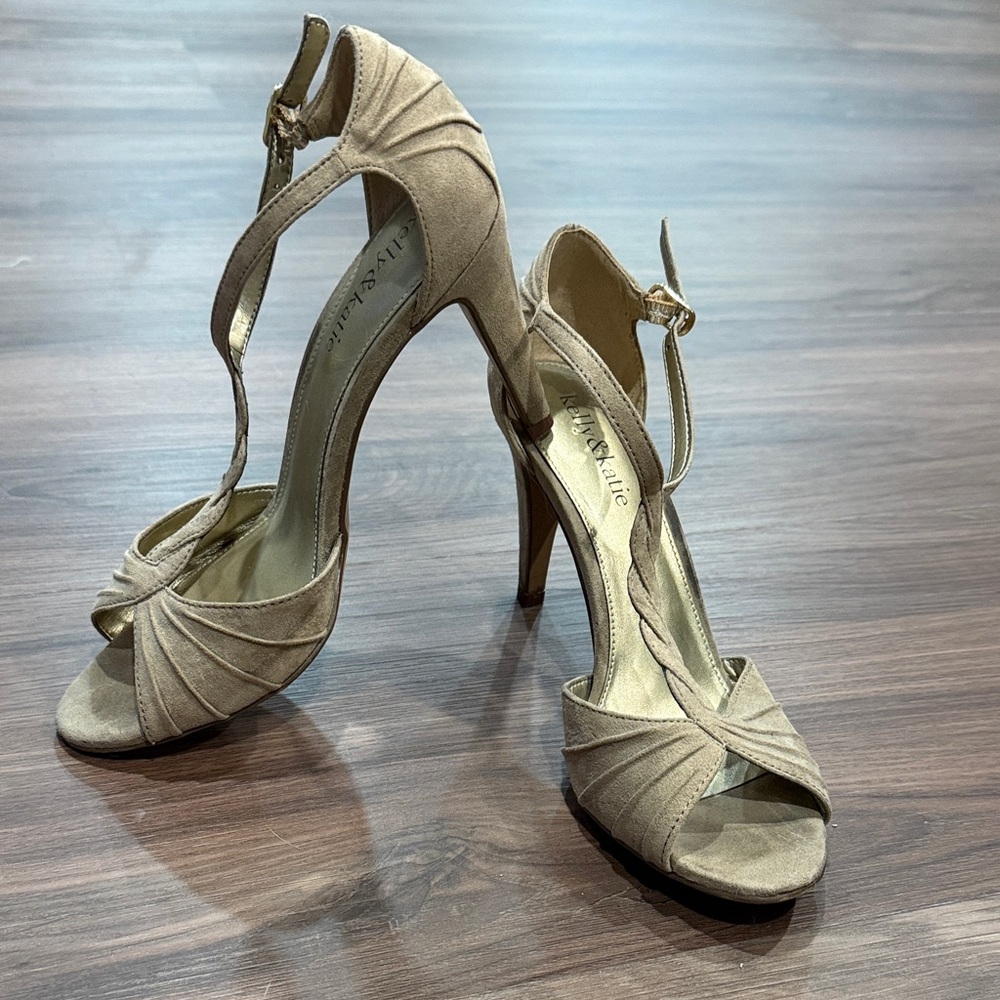 Nine West Taupe Strappy Heels